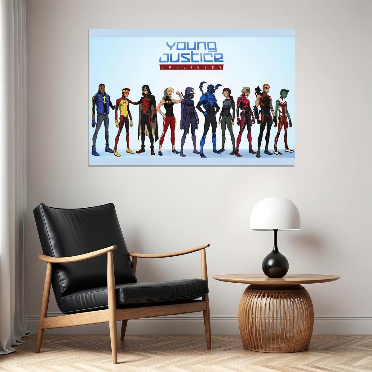 Young Justice Kid Usa Hero Fight Anime Poster Wall Art Print Home Wall Decor