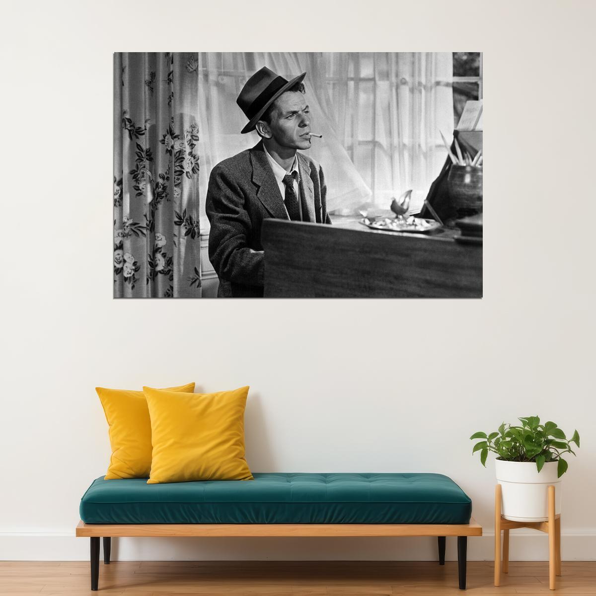 Frank Sinatra Smoking Cigar Lifestyle Star Poster Wall Art Print Home Wall Decor - xonomax
