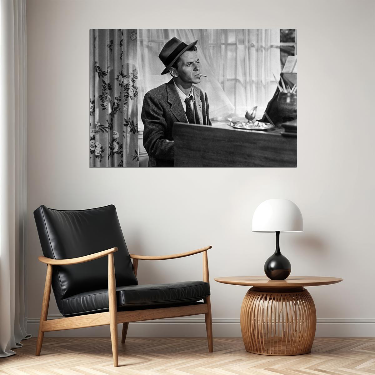 Frank Sinatra Smoking Cigar Lifestyle Star Poster Wall Art Print Home Wall Decor - xonomax