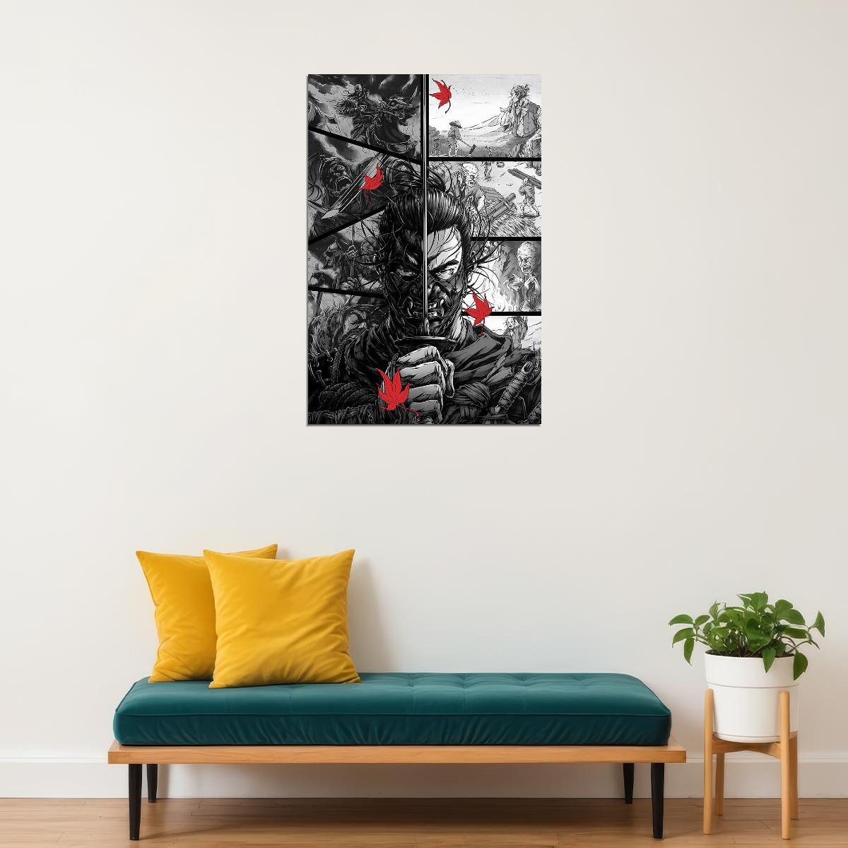 Ghost Of Tsushima Warrior Samurai Fight Game Poster Wall Art Print Home Wall Decor