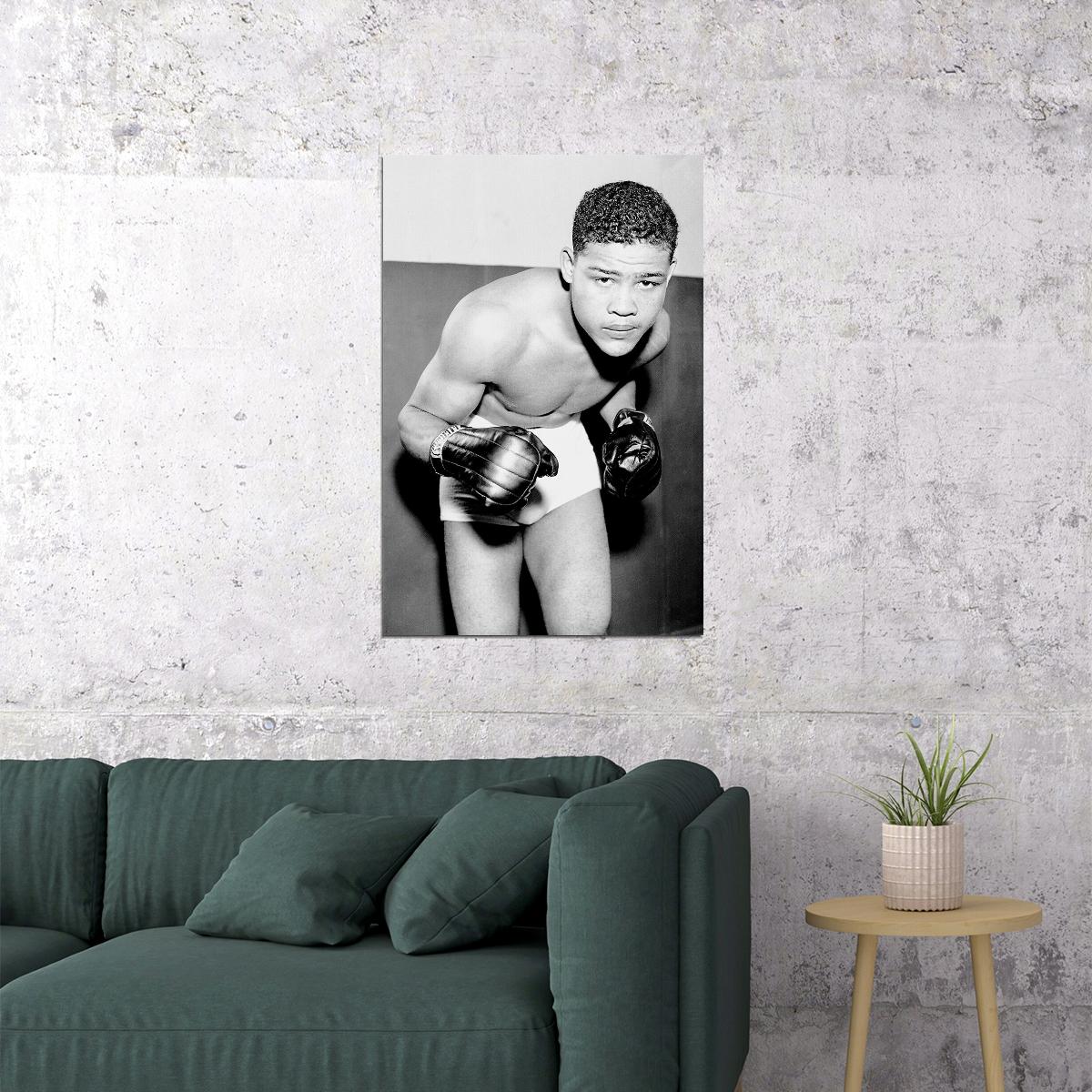 Heavyweight Boxing Champion Joe Louis Saluting The Flag Poster Wall Art Print Home Wall Decor - xonomax