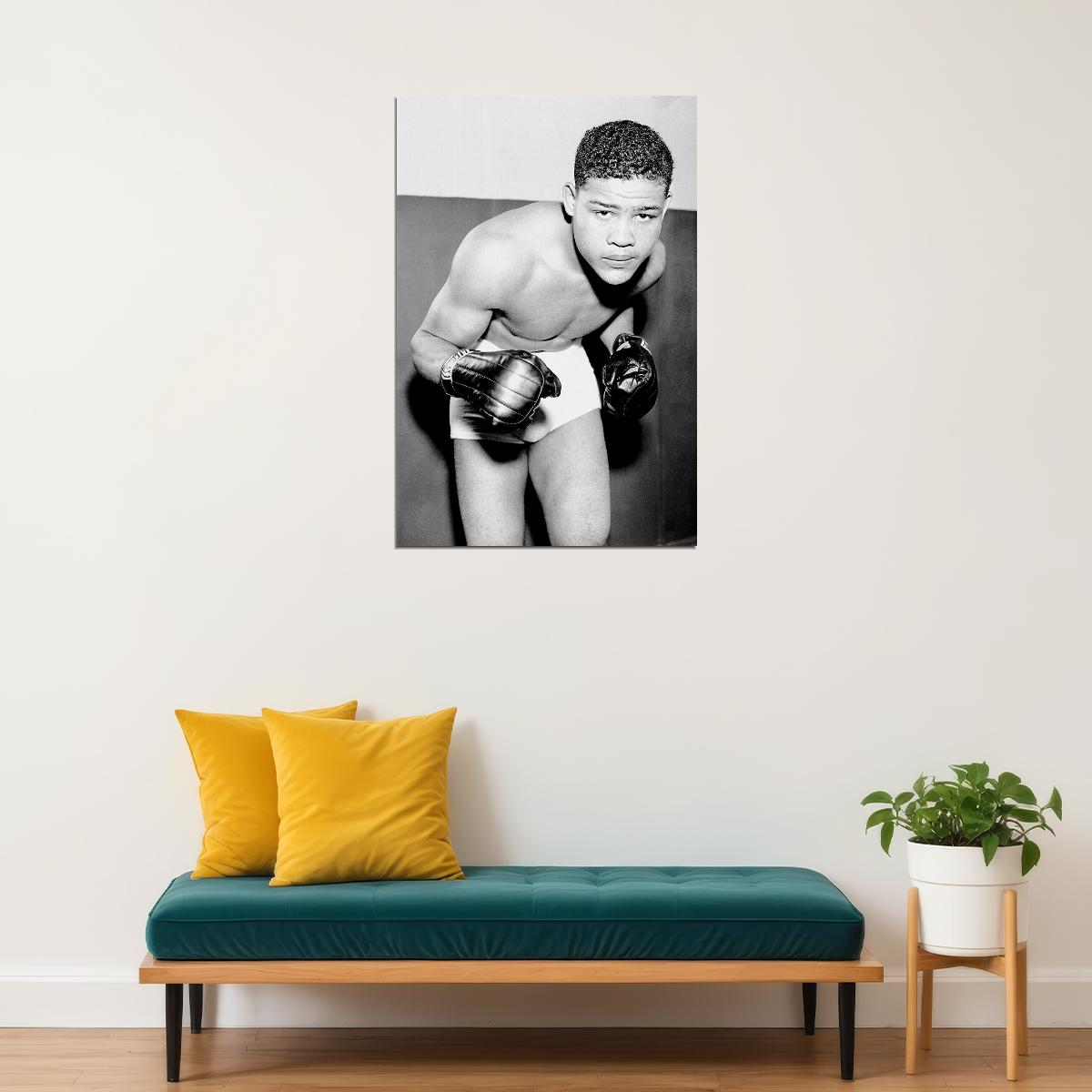 Heavyweight Boxing Champion Joe Louis Saluting The Flag Poster Wall Art Print Home Wall Decor - xonomax
