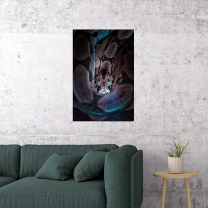 Black And Gray Snake With Blue Eyes Poster Wall Art Print Home Wall Decor - xonomax