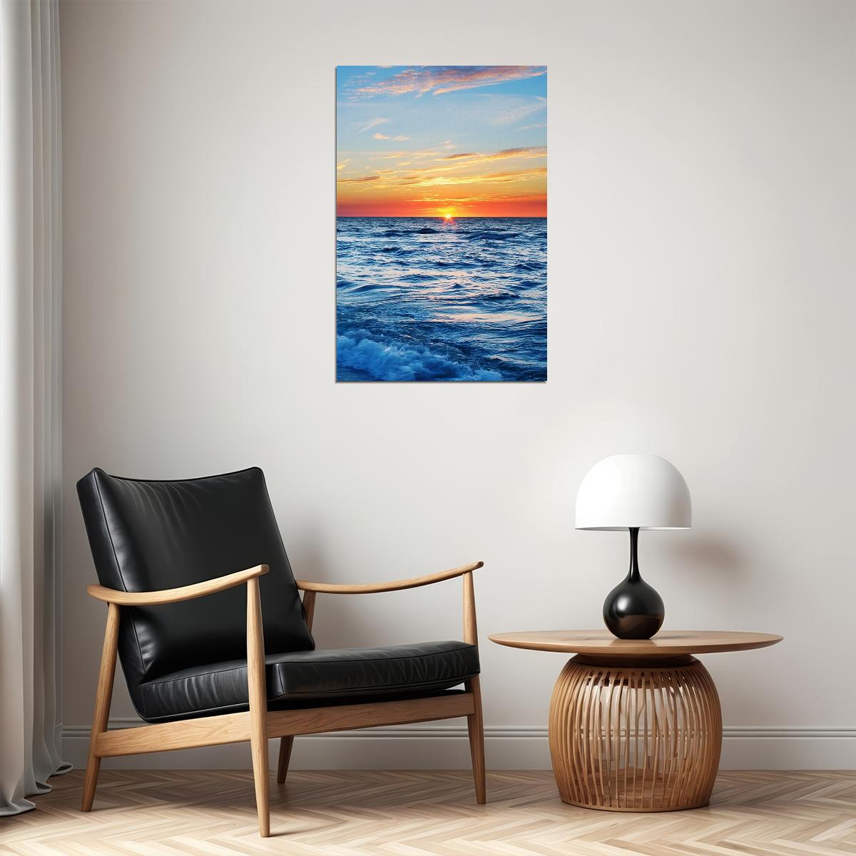 Beautiful Sunset Landscape Sea Sky Poster Wall Art Print Home Wall Decor - xonomax
