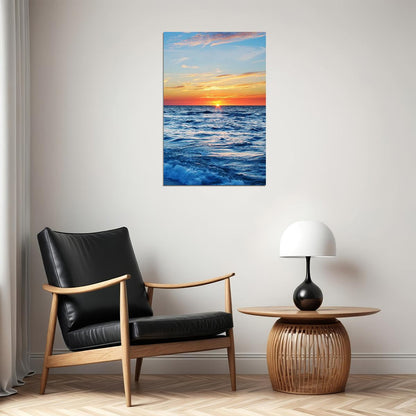 Beautiful Sunset Landscape Sea Sky Poster Wall Art Print Home Wall Decor - xonomax