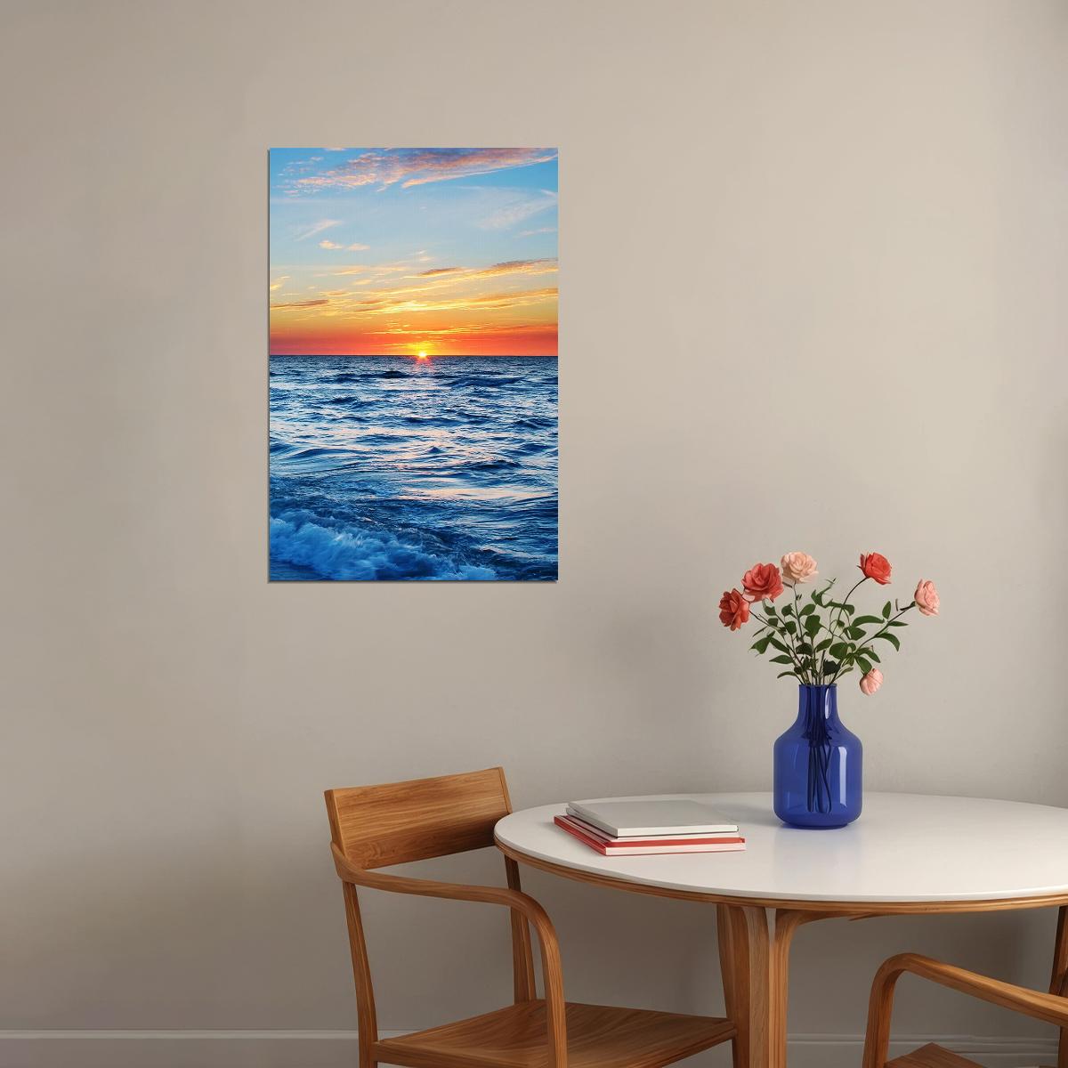 Beautiful Sunset Landscape Sea Sky Poster Wall Art Print Home Wall Decor - xonomax