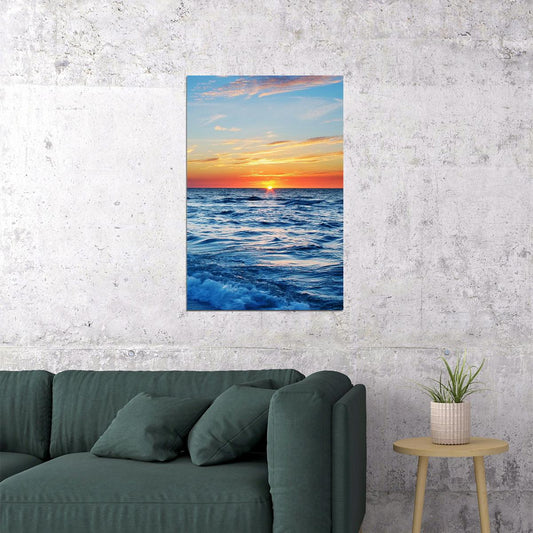 Beautiful Sunset Landscape Sea Sky Poster Wall Art Print Home Wall Decor - xonomax
