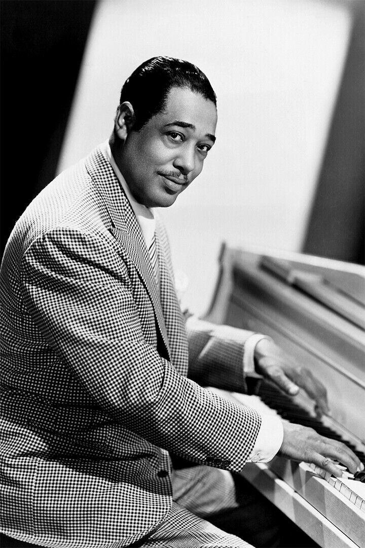 Duke Ellington Playing Piano Poster Wall Art Print Home Wall Decor