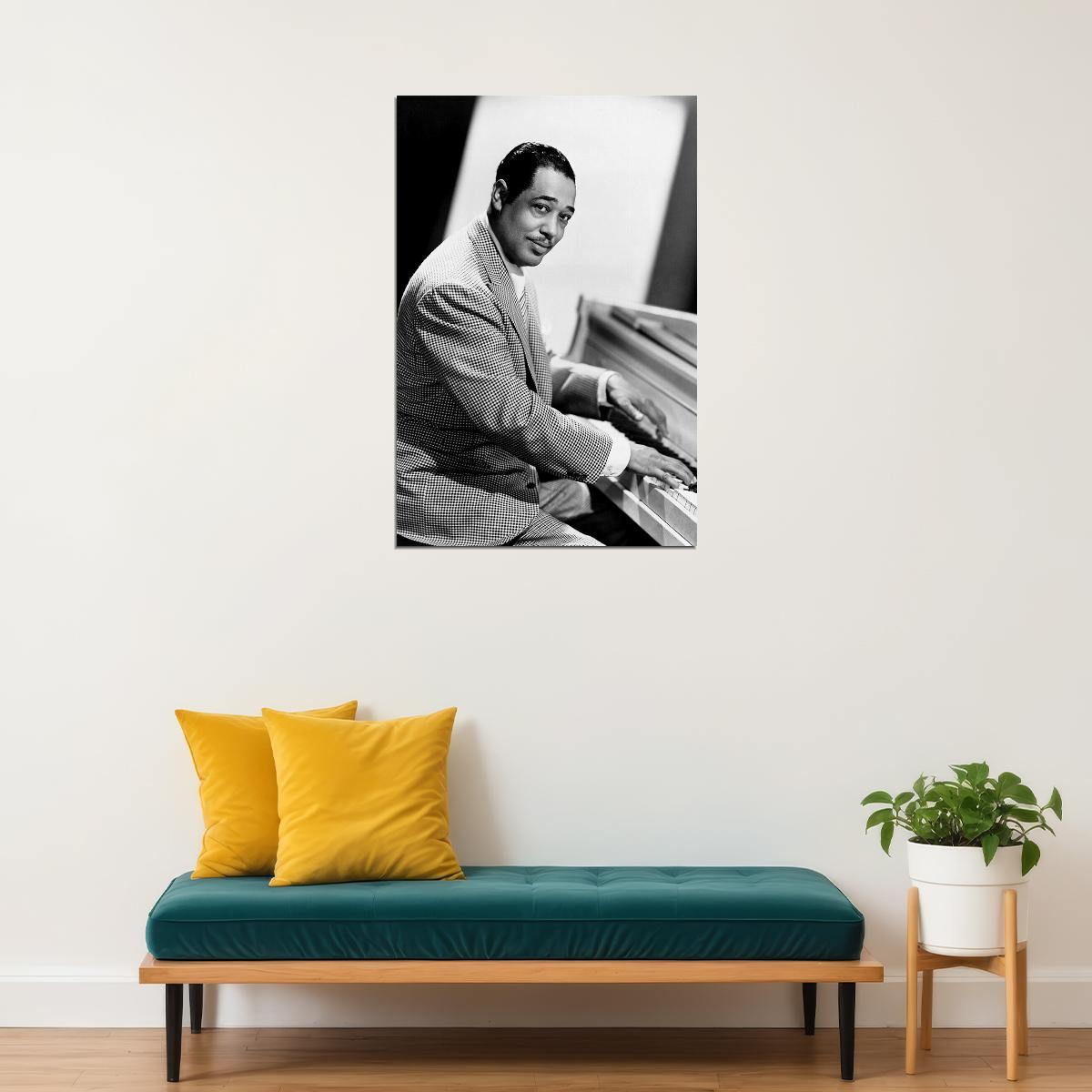 Poster - Duke Ellington Playing Piano Poster Wall Art Print Home