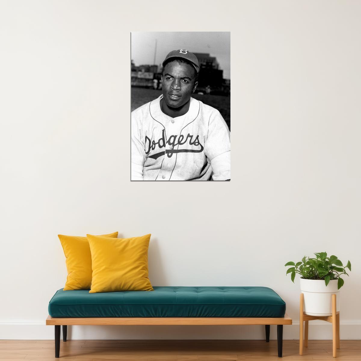 Portrait Of Jackie Robinson Sport Paint Poster Wall Art Print Home Wall Decor - xonomax