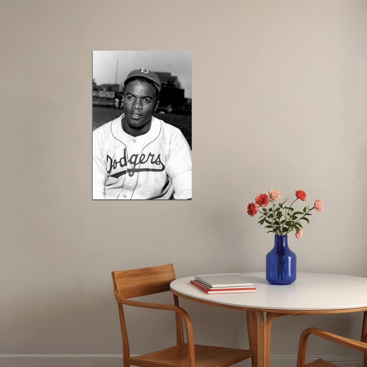 Portrait Of Jackie Robinson Sport Paint Poster Wall Art Print Home Wall Decor - xonomax