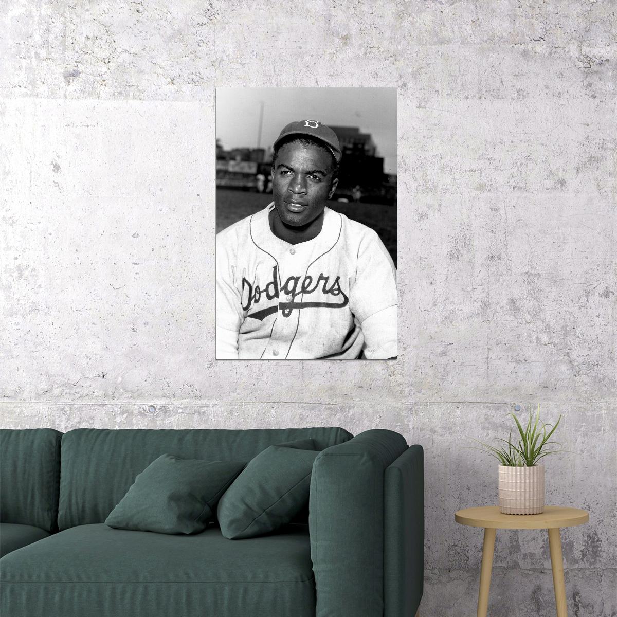 Portrait Of Jackie Robinson Sport Paint Poster Wall Art Print Home Wall Decor - xonomax