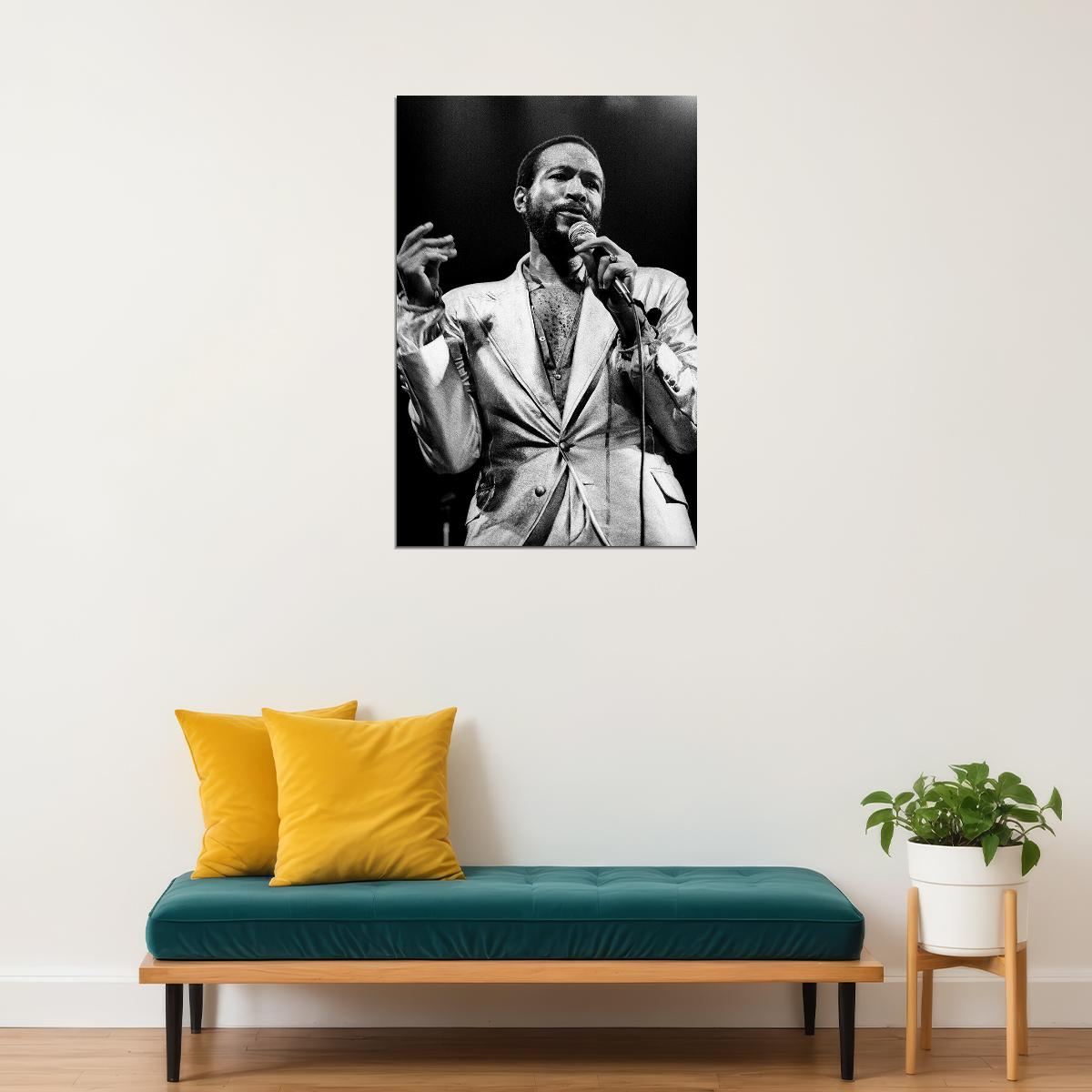 Marvin Gaye At Home Musician Album Producer Poster Wall Art Print Home Wall Decor