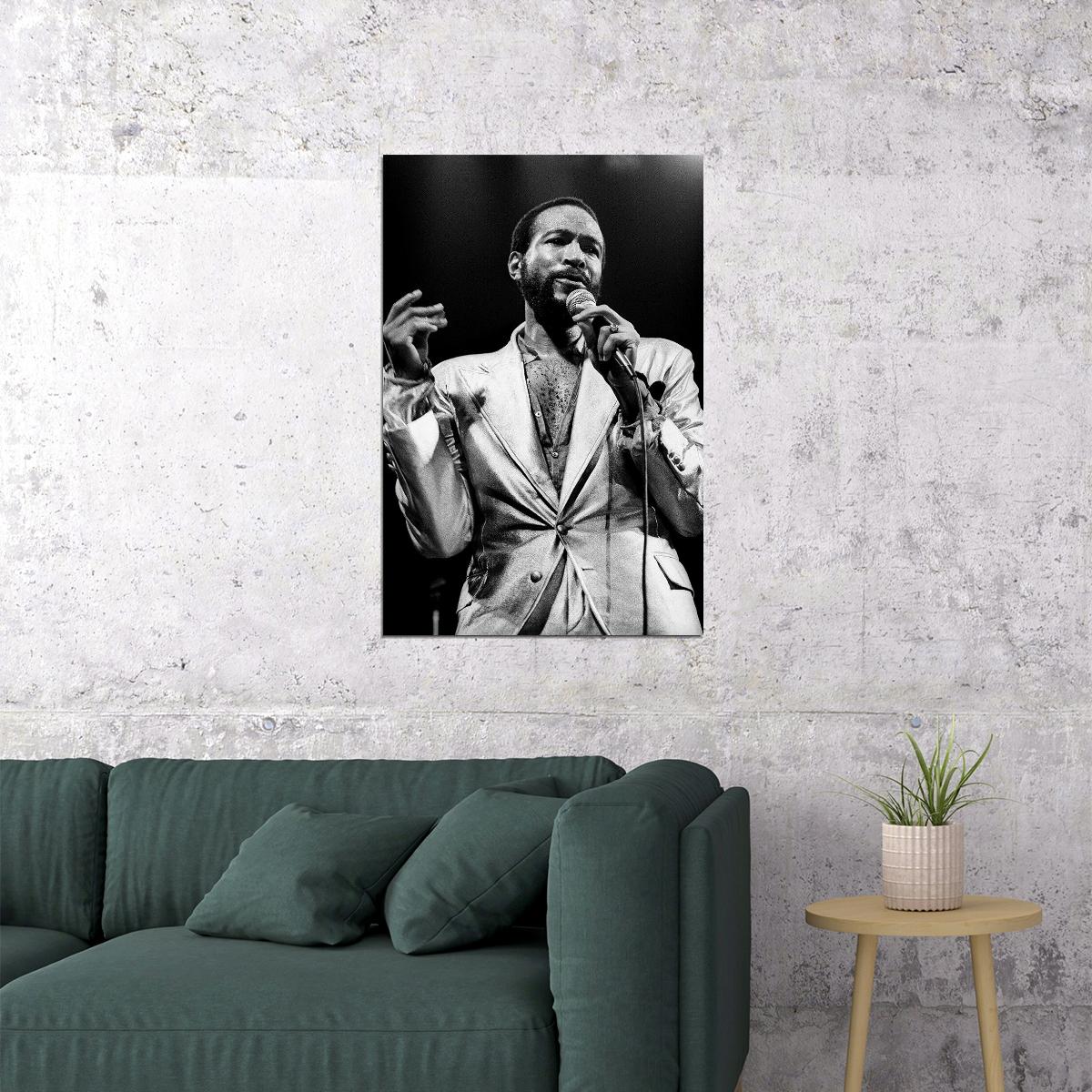 Marvin Gaye At Home Musician Album Producer Poster Wall Art Print Home Wall Decor