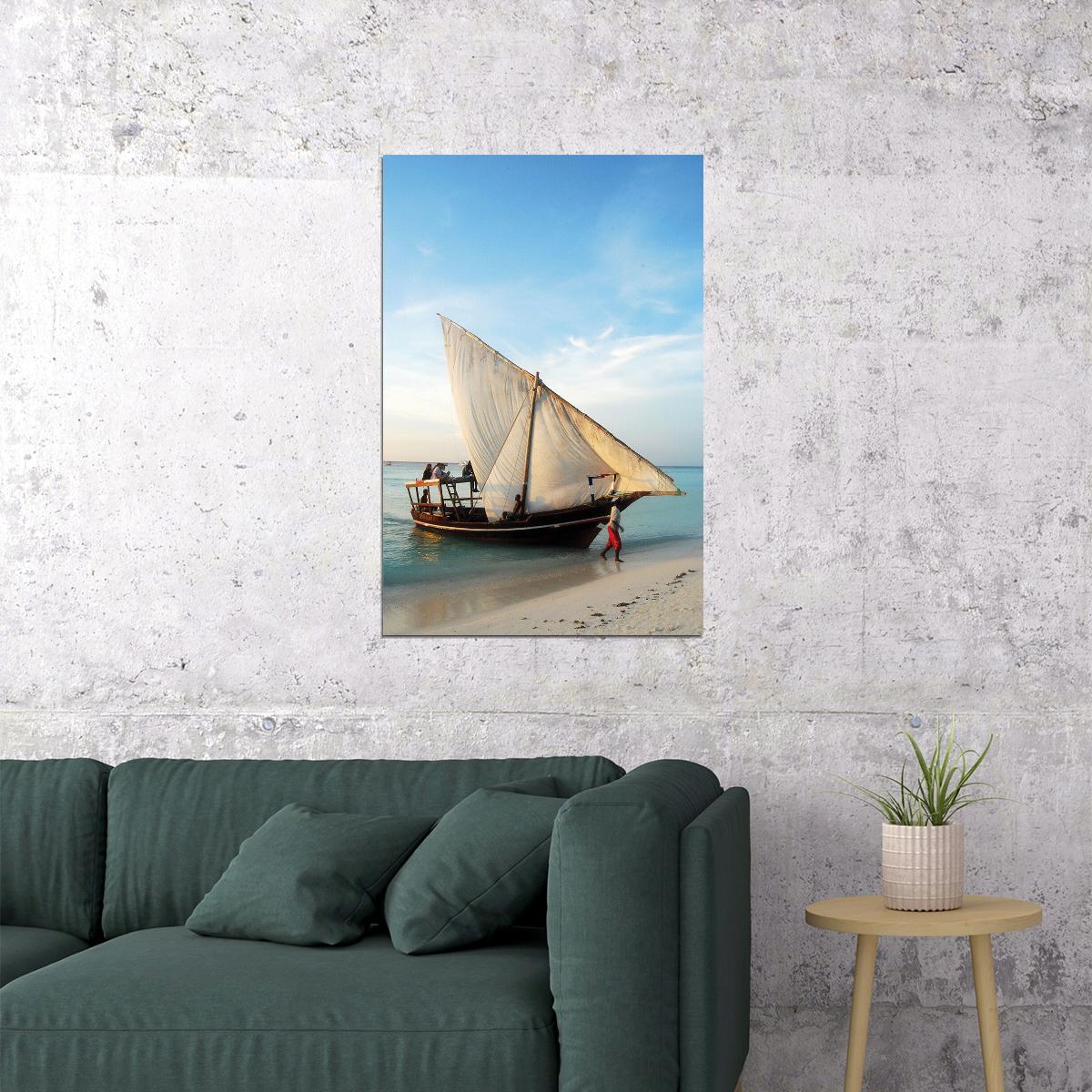 Sailing Into The Dhow Harbor Poster Wall Art Print Home Wall Decor