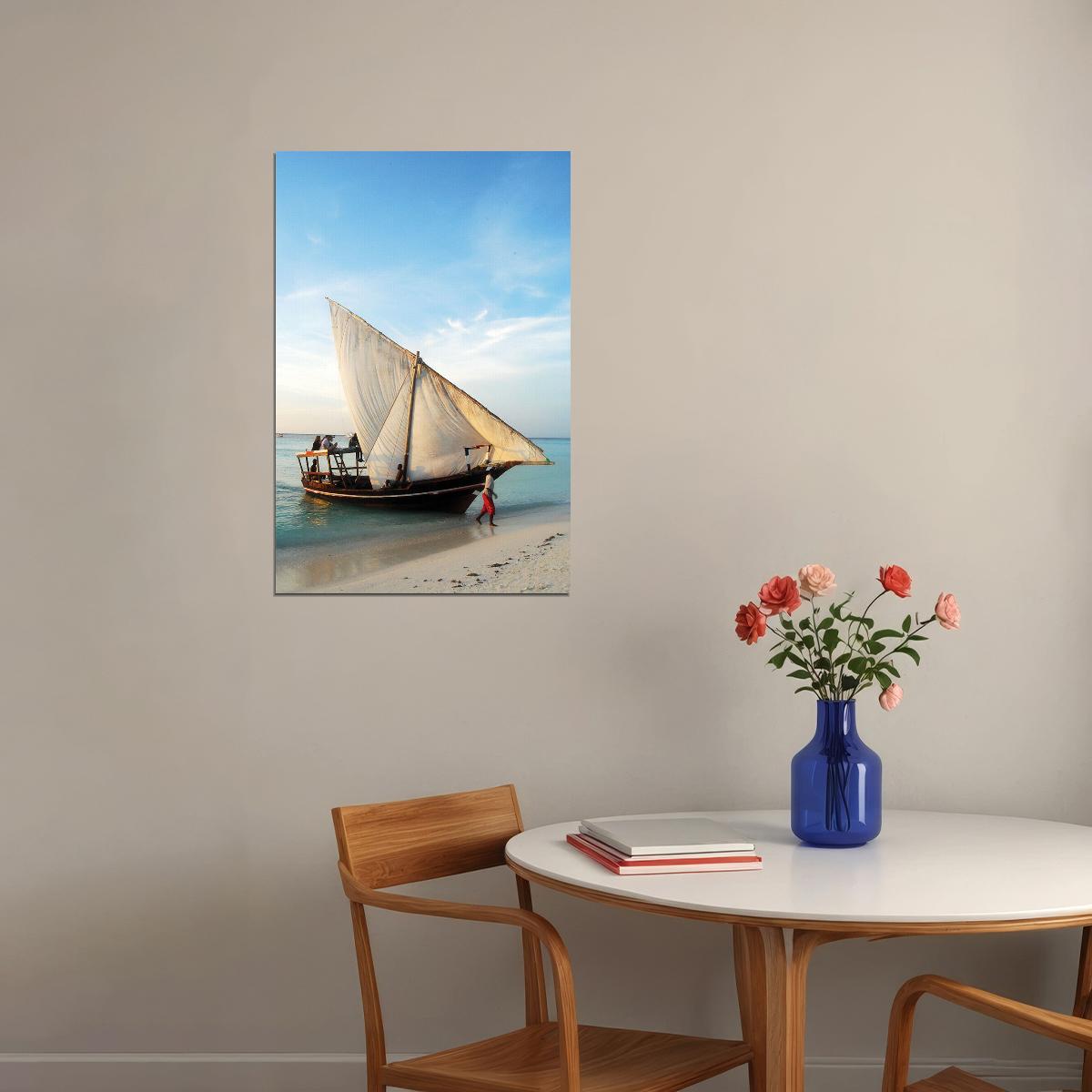 Sailing Into The Dhow Harbor Poster Wall Art Print Home Wall Decor