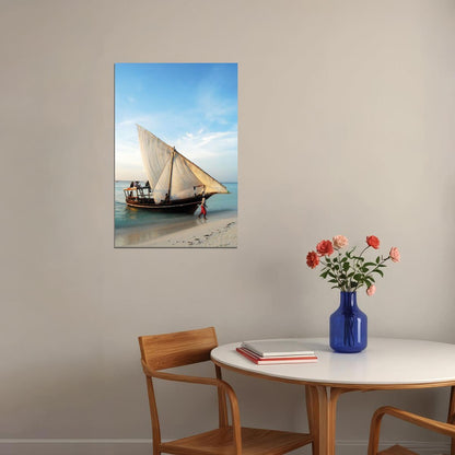Sailing Into The Dhow Harbor Poster Wall Art Print Home Wall Decor