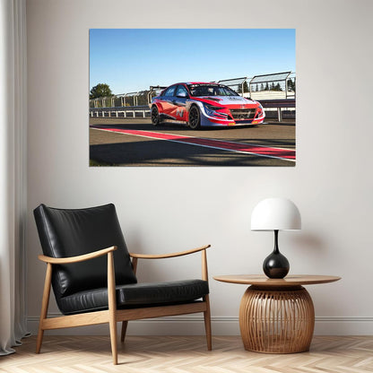 Hyundai Elantra N Tcr Sport Cara Racrtrack Driving Poster Wall Art Print Home Wall Decor