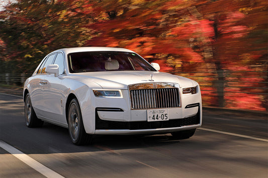 White Rolls-royce Ghost Fast Driving Car Poster Wall Art Print Home Wall Decor