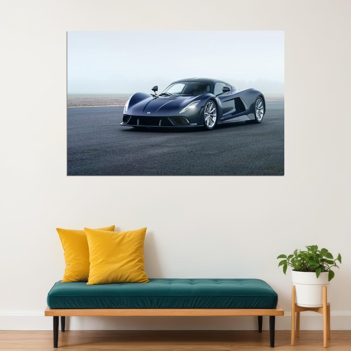 Hennessey Venom F5 Aerodynamic Supercar Sporty Poster Wall Art Print Home Wall Decor - xonomax