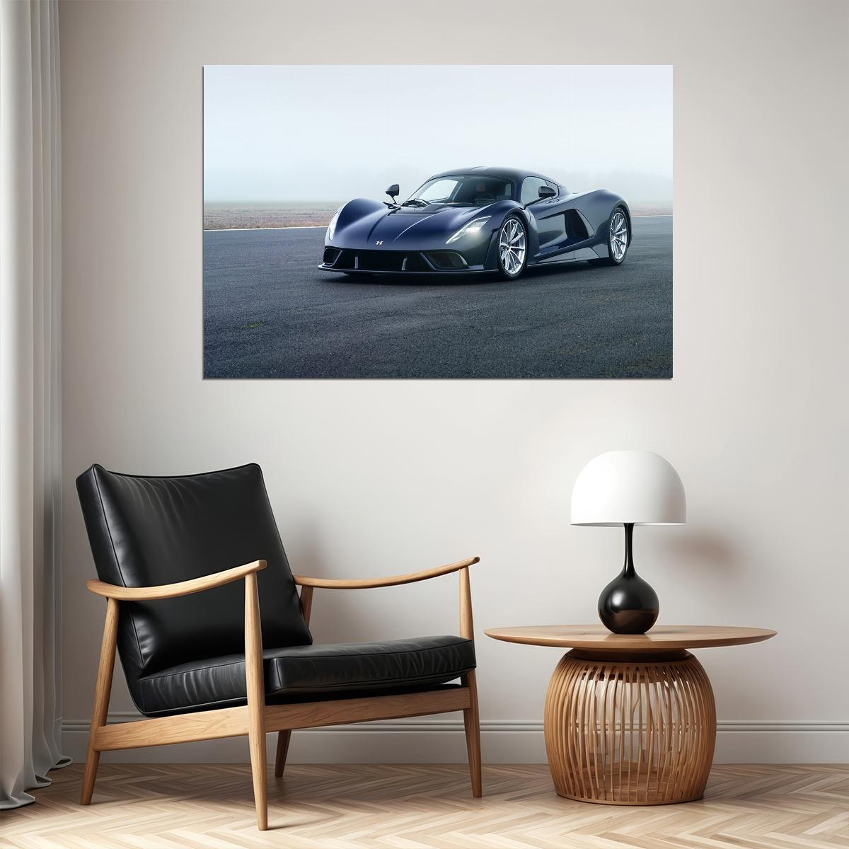 Hennessey Venom F5 Aerodynamic Supercar Sporty Poster Wall Art Print Home Wall Decor - xonomax