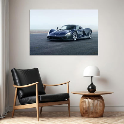 Hennessey Venom F5 Aerodynamic Supercar Sporty Poster Wall Art Print Home Wall Decor - xonomax