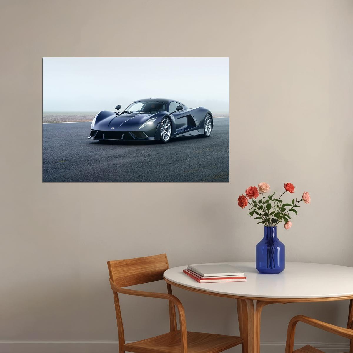 Hennessey Venom F5 Aerodynamic Supercar Sporty Poster Wall Art Print Home Wall Decor - xonomax