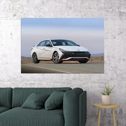 Hyundai Elantra Compact Electric Car Poster Wall Art Print Home Wall Decor