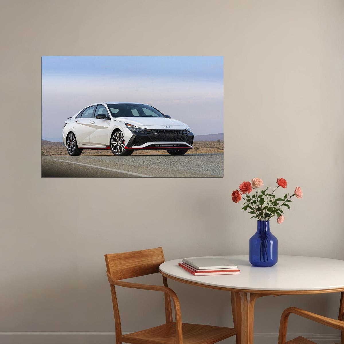 Hyundai Elantra Compact Electric Car Poster Wall Art Print Home Wall Decor