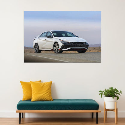 Hyundai Elantra Compact Electric Car Poster Wall Art Print Home Wall Decor