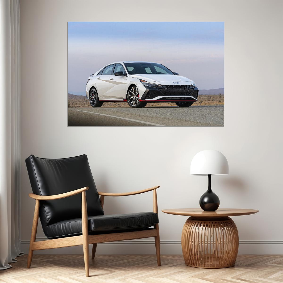 Hyundai Elantra Compact Electric Car Poster Wall Art Print Home Wall Decor