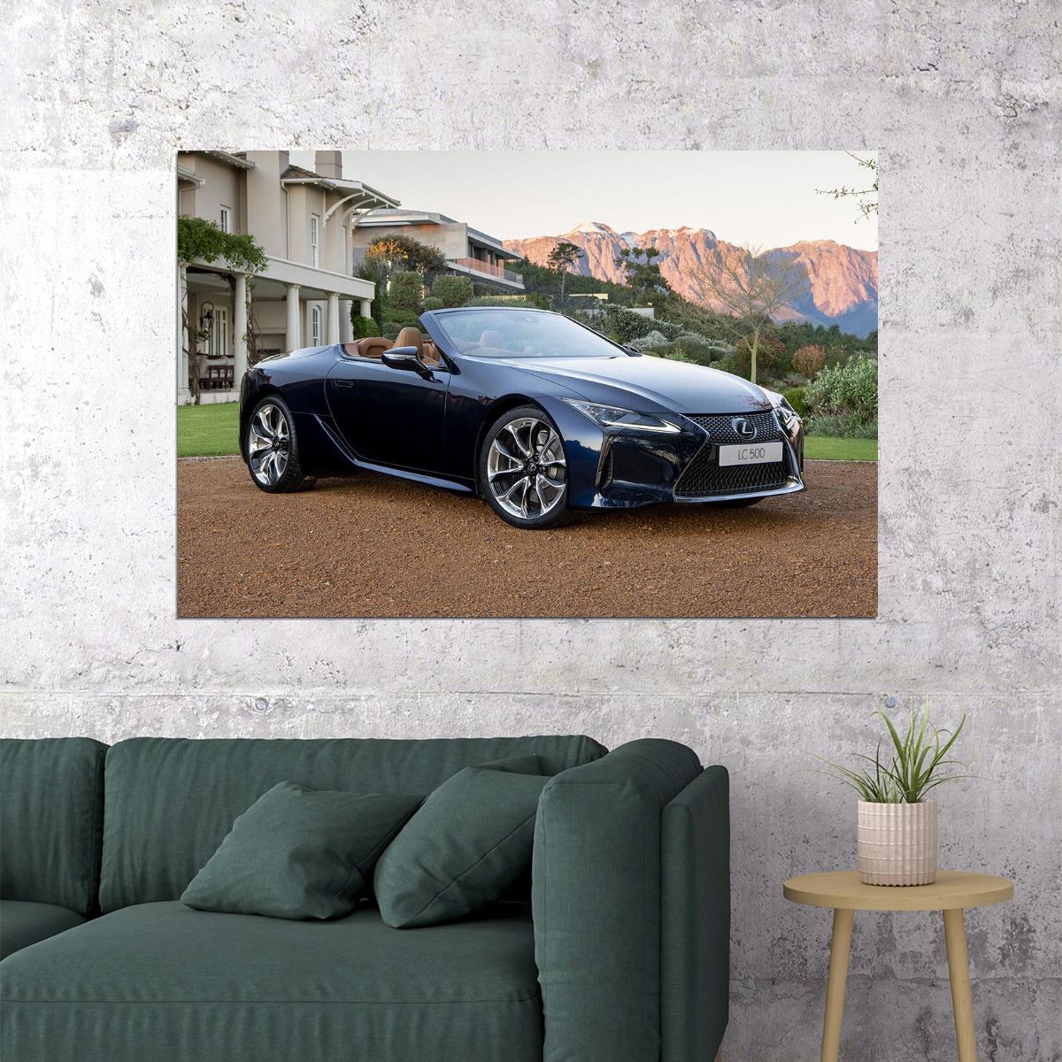 Lexus Lc 500 Convertible Poster Wall Art Print Home Wall Decor