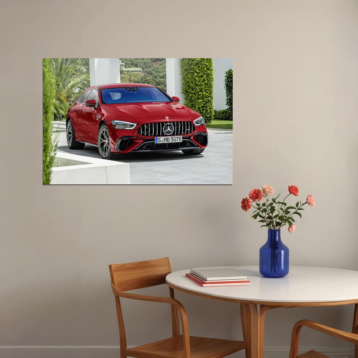 Mercedes-amg Gt 63 S E Performance Red Coupe Poster Wall Art Print Home Wall Decor