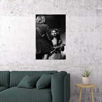 George Harrison And Eric Clapton Performing Poster Wall Art Print Home Wall Decor