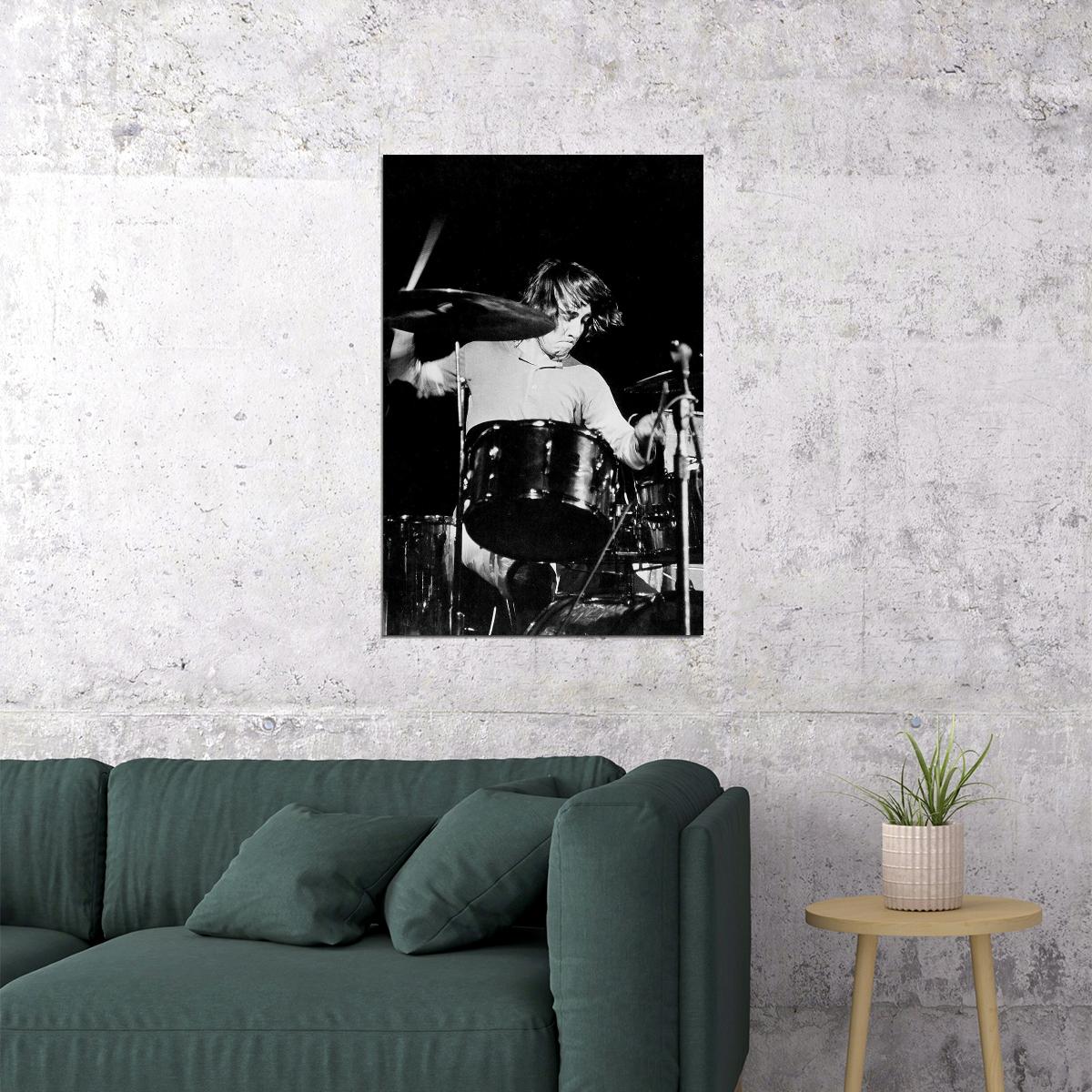 Keith Moon Playing The Drums Poster Wall Art Print Home Wall Decor