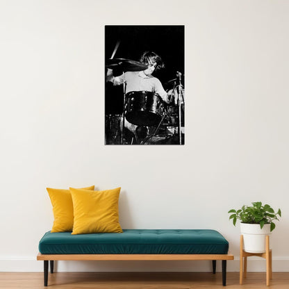 Keith Moon Playing The Drums Poster Wall Art Print Home Wall Decor