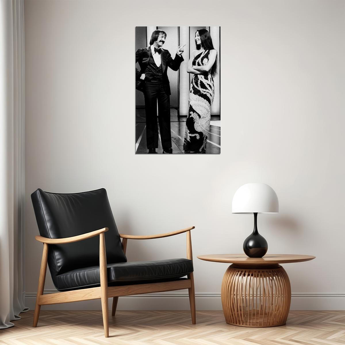Sonny Bono And Cher On Television Poster Wall Art Print Home Wall Decor - xonomax