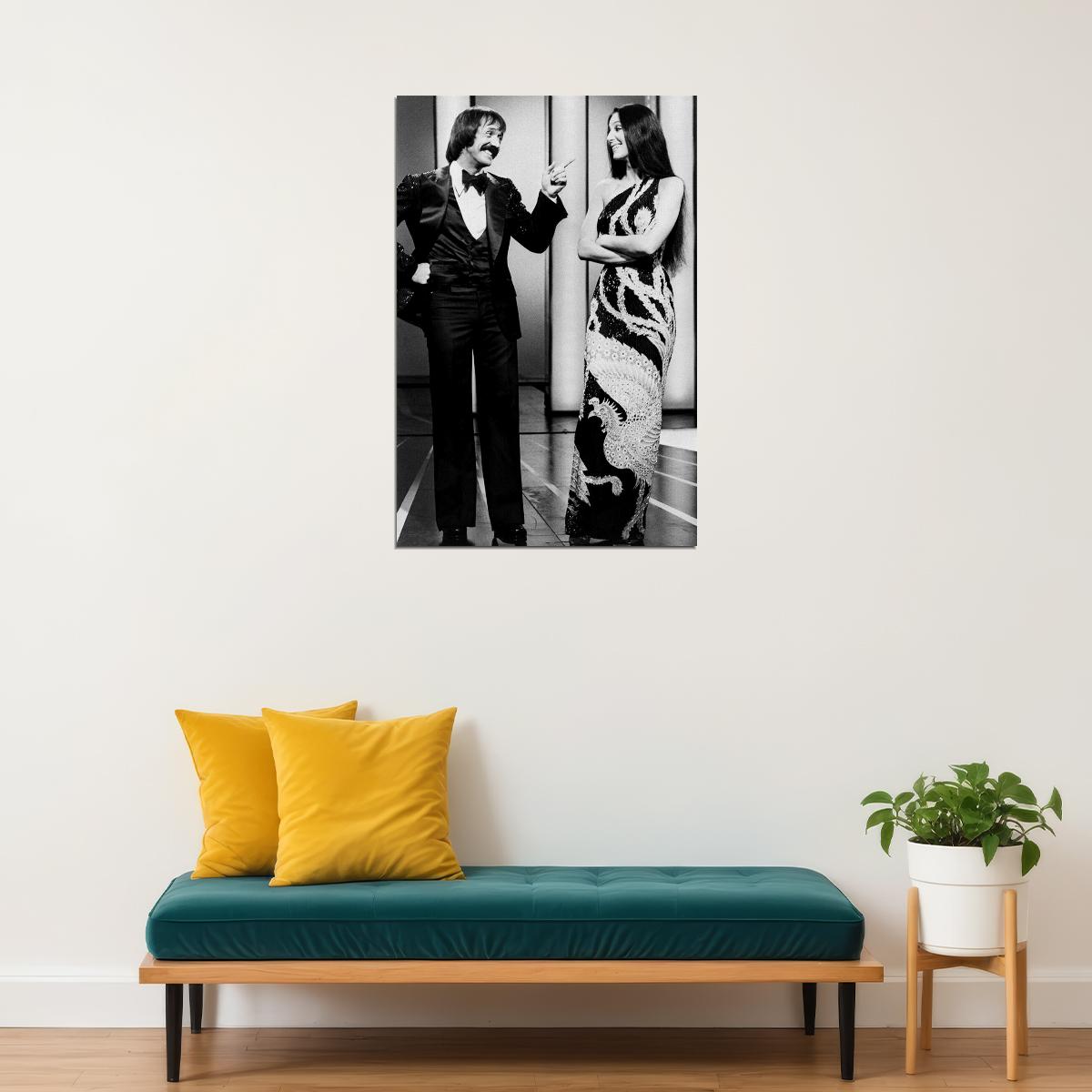 Sonny Bono And Cher On Television Poster Wall Art Print Home Wall Decor - xonomax