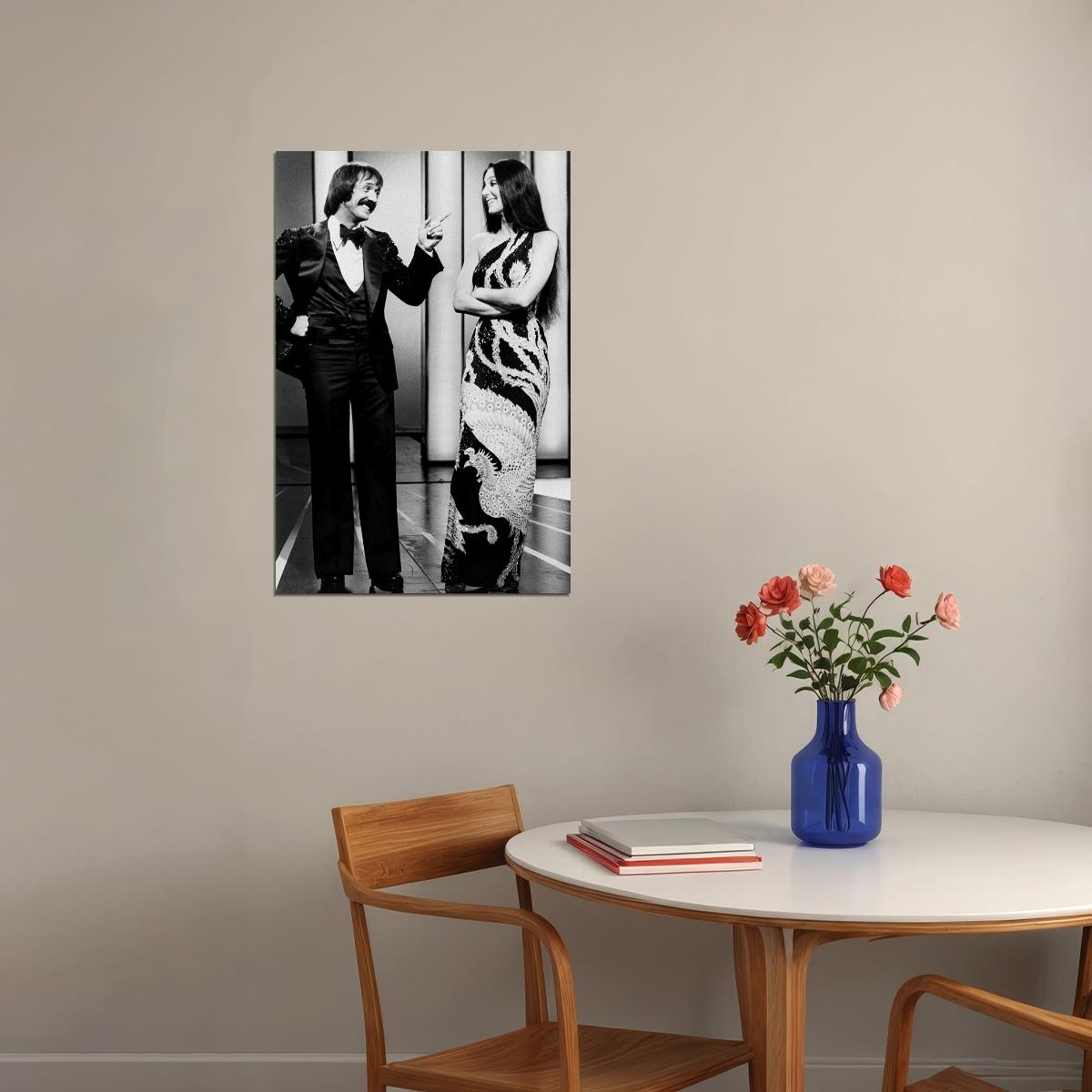 Sonny Bono And Cher On Television Poster Wall Art Print Home Wall Decor - xonomax