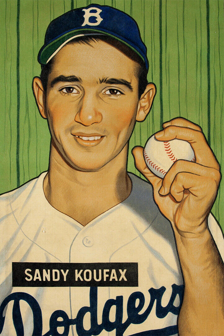 Sandy Koufax Holding Baseballs Sport Poster Wall Art Print Home Wall Decor