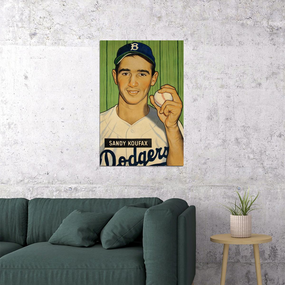 Sandy Koufax Holding Baseballs Sport Poster Wall Art Print Home Wall Decor