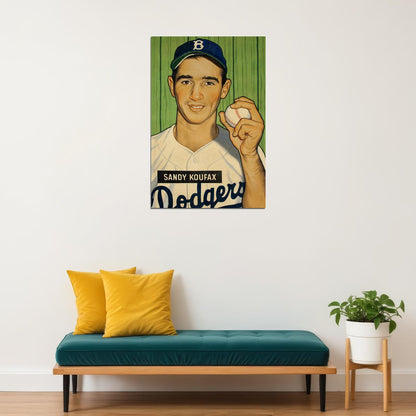 Sandy Koufax Holding Baseballs Sport Poster Wall Art Print Home Wall Decor