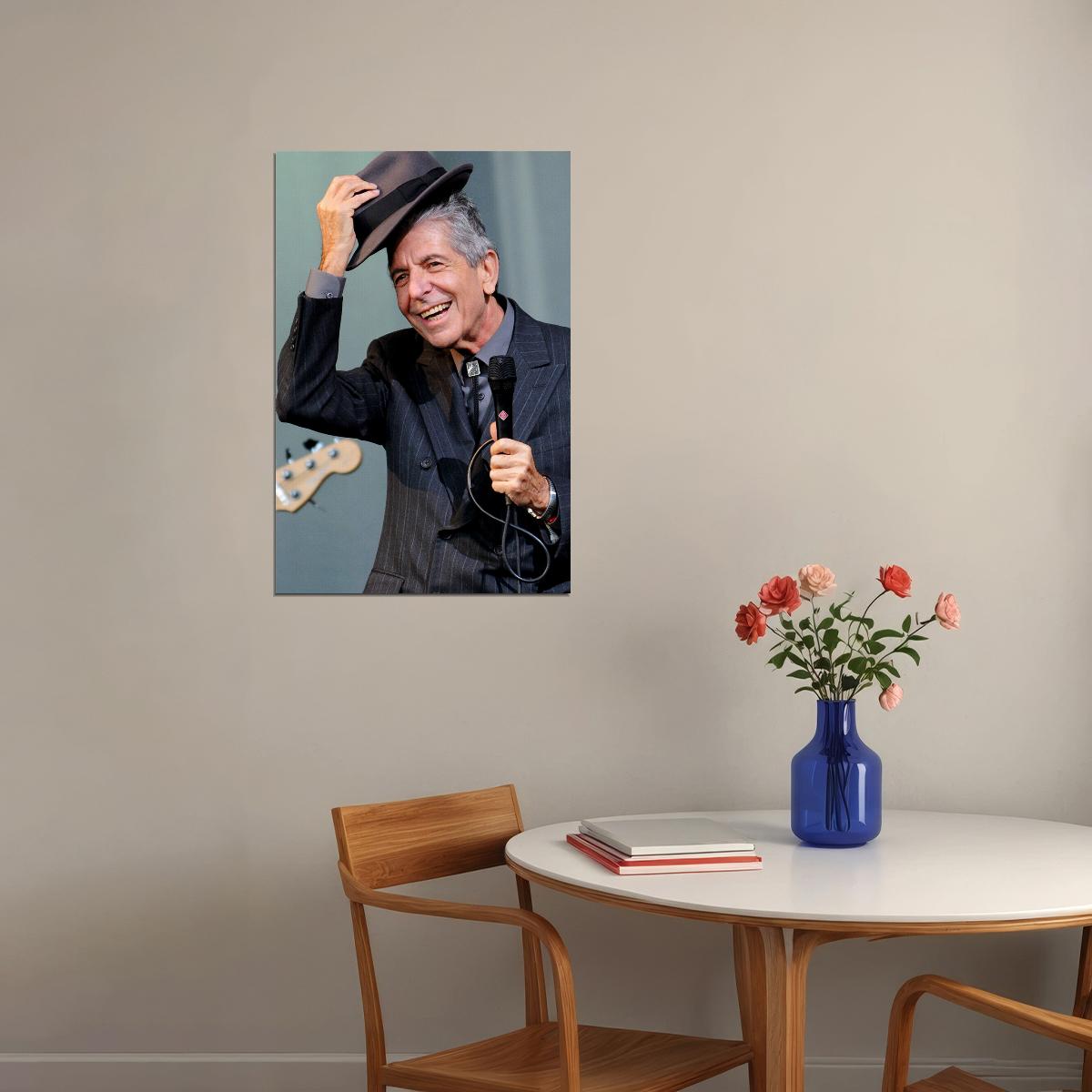 Leonard Cohen Writer Poet Songwriter Musician Poster Wall Art Print Home Wall Decor - xonomax