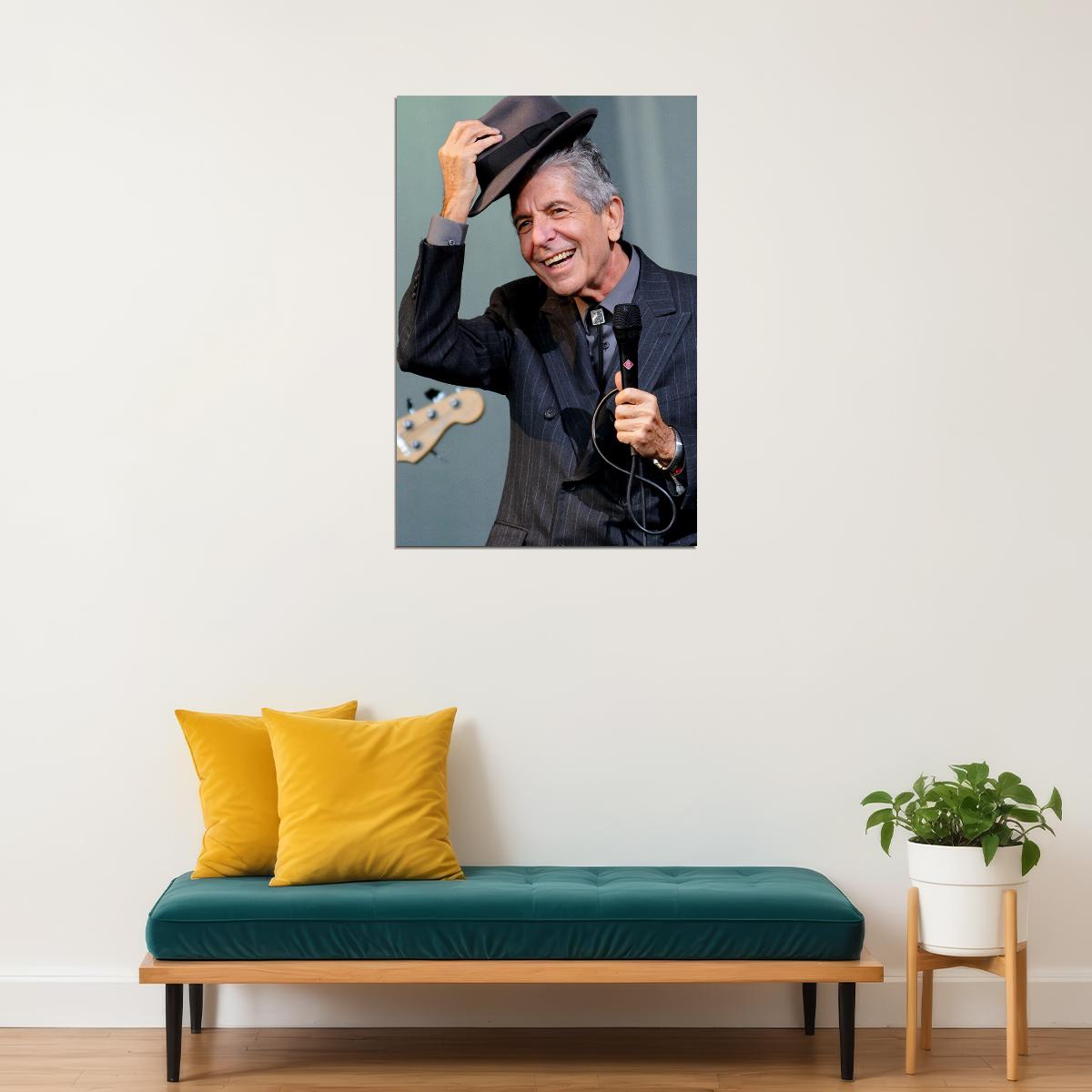 Leonard Cohen Writer Poet Songwriter Musician Poster Wall Art Print Home Wall Decor - xonomax