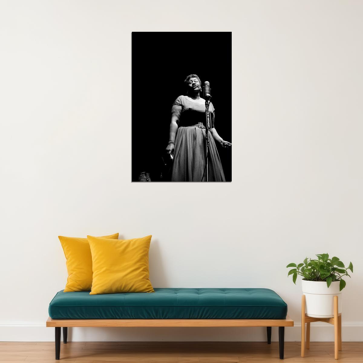 Ella Fitzgerald Performing Live Poster Wall Art Print Home Wall Decor - xonomax