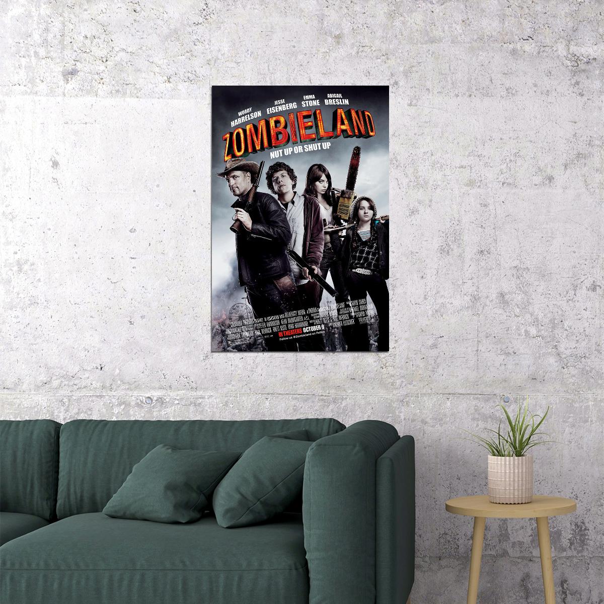 Zombieland Woody Harrelson Emma Stone Picture Poster Wall Art Print Home Wall Decor