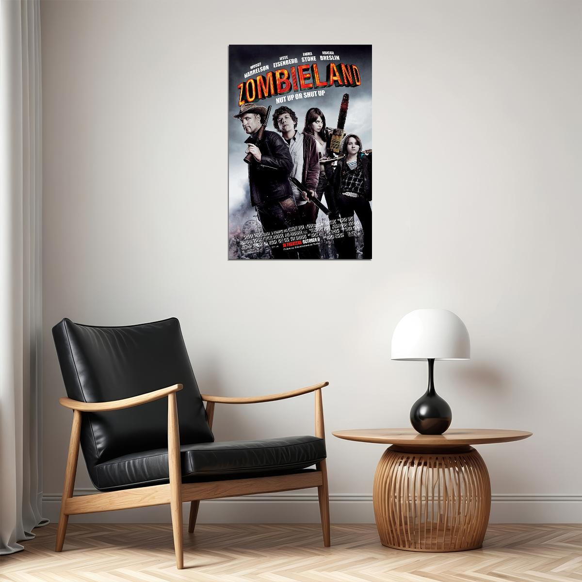 Zombieland Woody Harrelson Emma Stone Picture Poster Wall Art Print Home Wall Decor