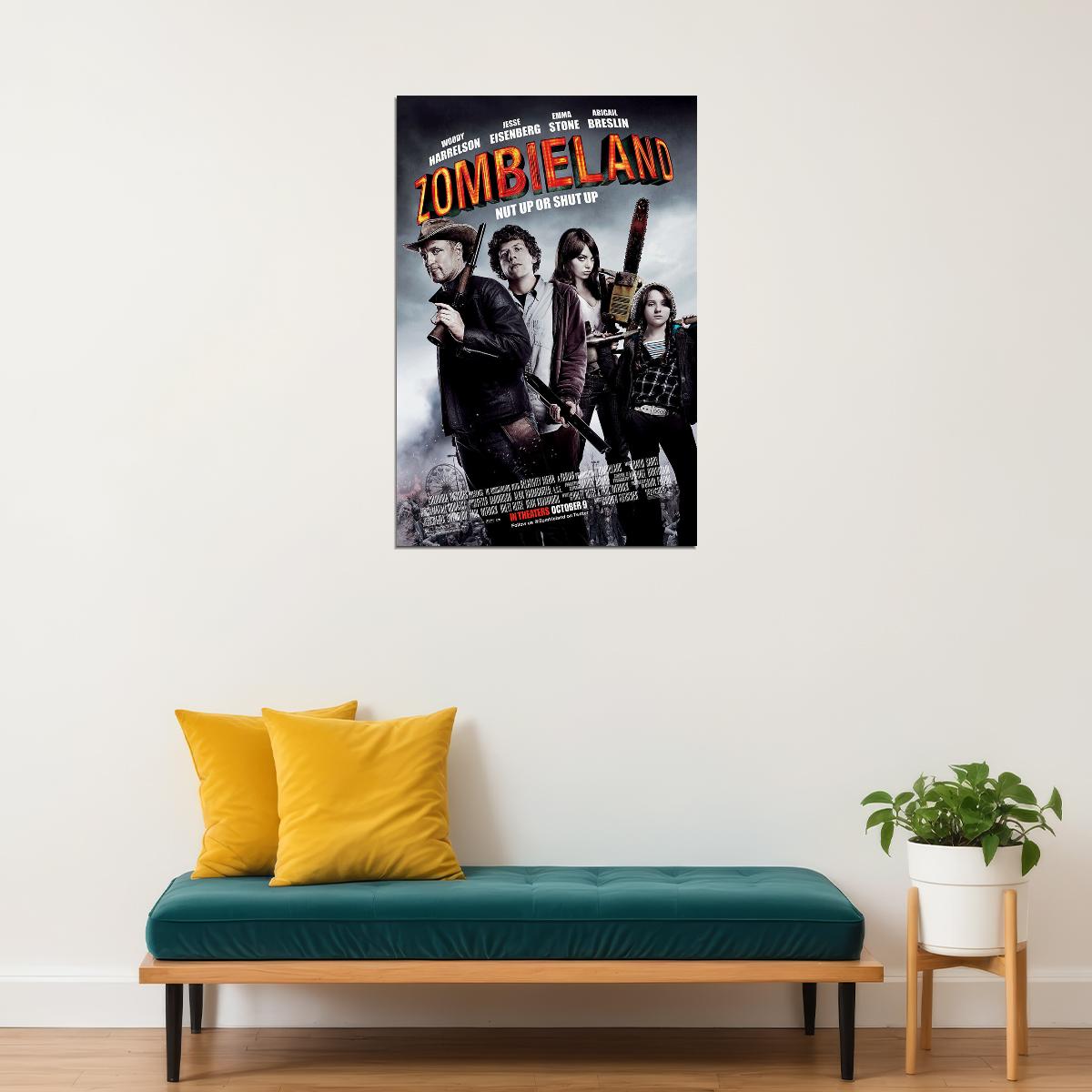 Zombieland Woody Harrelson Emma Stone Picture Poster Wall Art Print Home Wall Decor