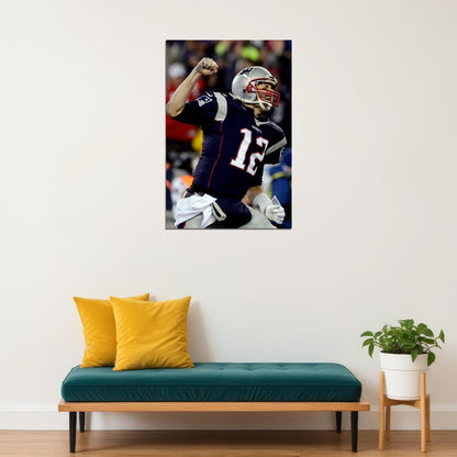 Tom Brady New England Patriots Football Champion Poster Wall Art Print Home Wall Decor