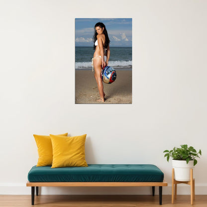 Danica Patrick Car Racer Beach Photo Sexy Posing Poster Wall Art Print Home Wall Decor - xonomax